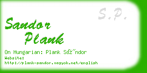 sandor plank business card